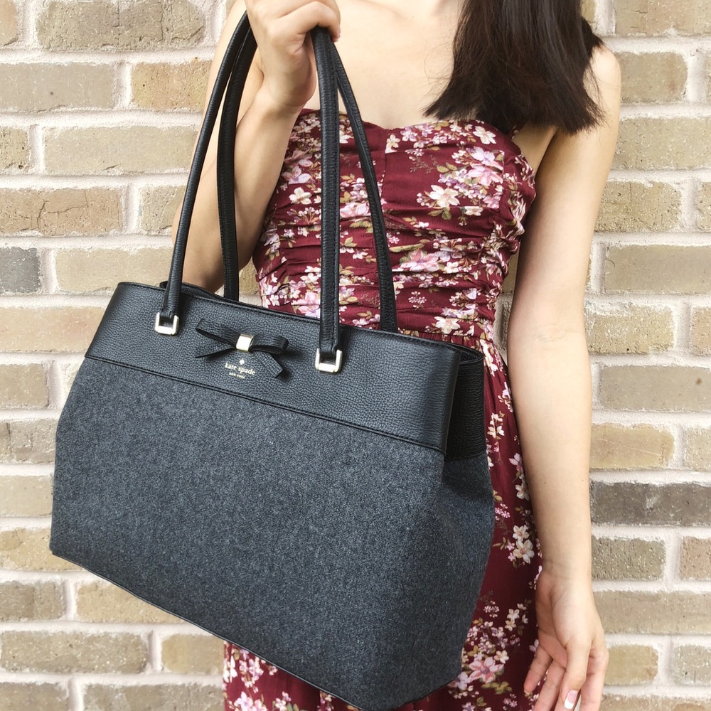 Gaby’sBags👜💕NWT Kate Spade Large Tote felt Bow - Picture 3 of 8